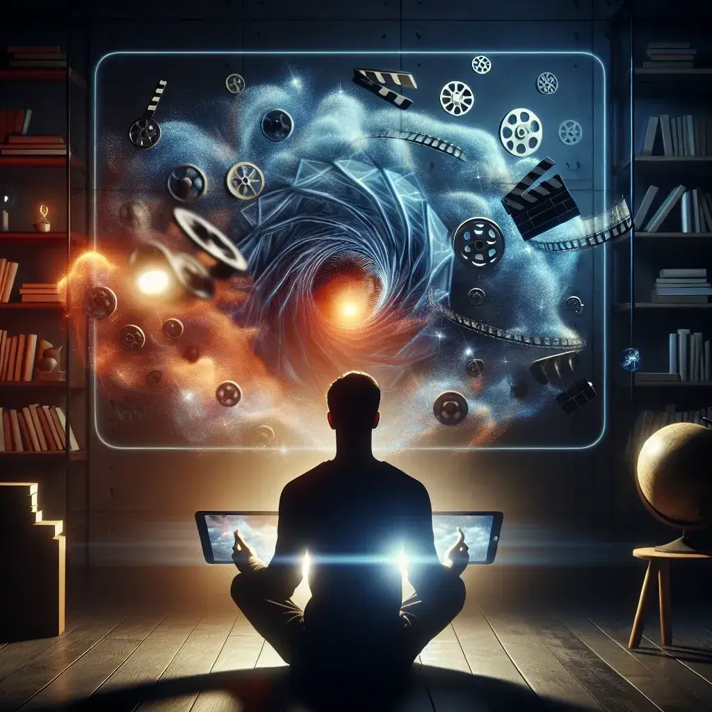 "Netflix introduces film school masterclasses within its app, showcasing an engaging lesson scene with diverse students and a professional instructor discussing filmmaking techniques."