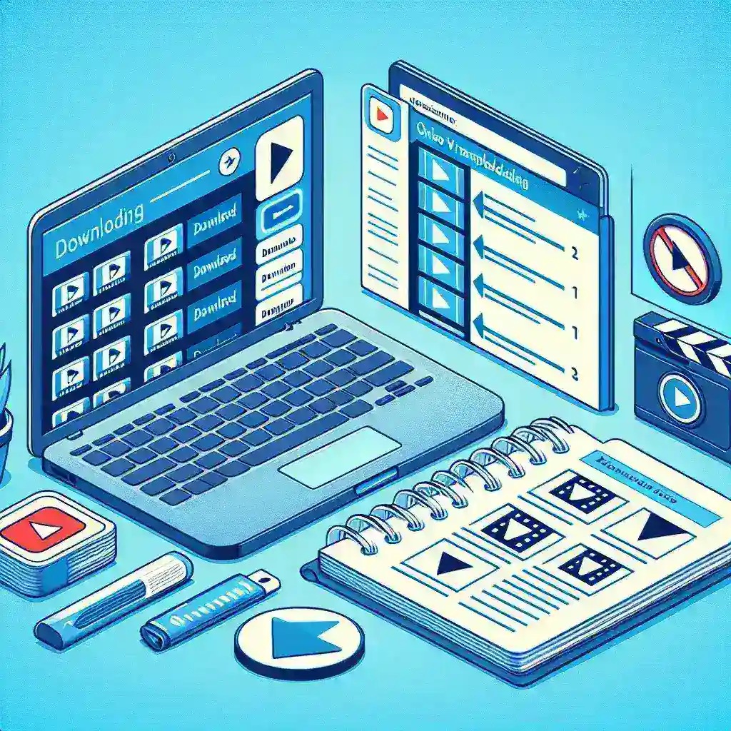 "Person using YouTube downloader software on a laptop, illustrating features and benefits of downloading videos from YouTube in the Comprehensive Guide to YouTube Downloader."