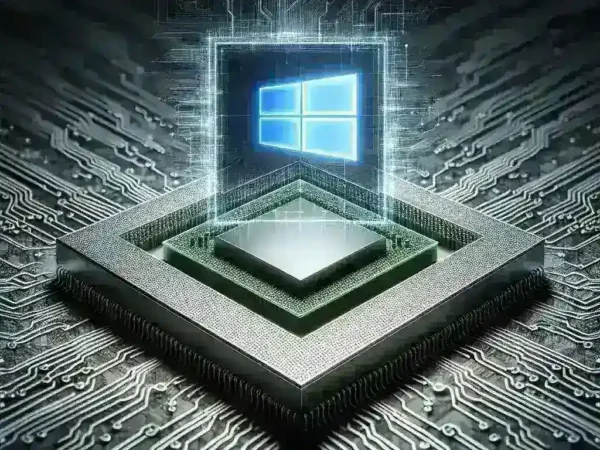 "Arm-based Snapdragon X Elite processor showcased in a tech environment, illustrating its significance in enhancing Windows-on-Arm viability and performance for computing devices."