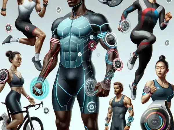 "AI powered wearable suit designed to enhance athletic performance safely, showcasing advanced technology and innovative design for athletes."