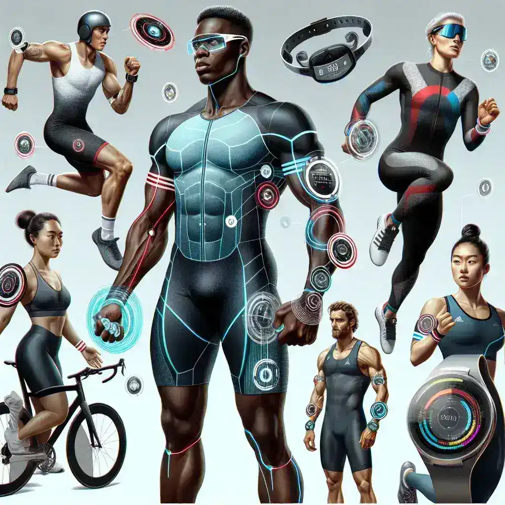 "AI powered wearable suit designed to enhance athletic performance safely, showcasing advanced technology and innovative design for athletes."