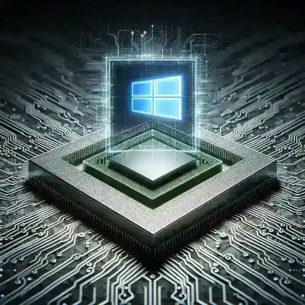 "Arm-based Snapdragon X Elite processor showcased in a tech environment, illustrating its significance in enhancing Windows-on-Arm viability and performance for computing devices."